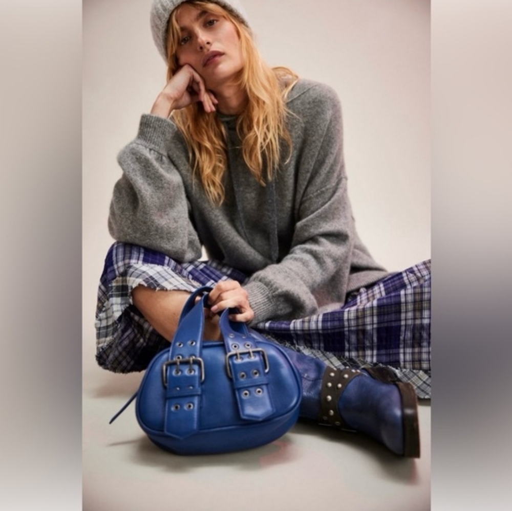 Free People Sheep Leather Say Yes Buckle Bag